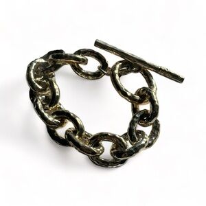 IPPOLITA STERLING SILVER JUMBO HAMMERED BASTILLE LINK BRACELET